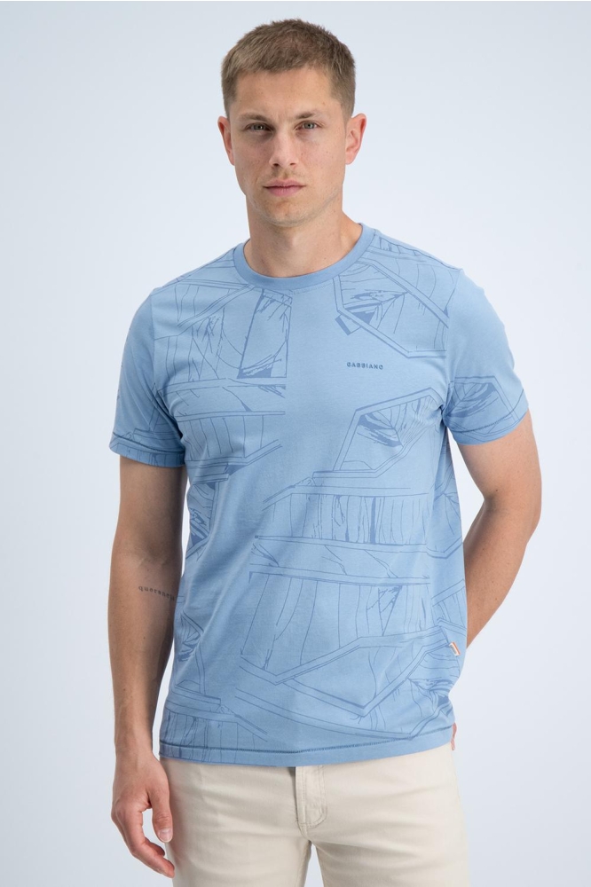 Gabbiano blauwe heren t-shirt | Model vooraanzicht