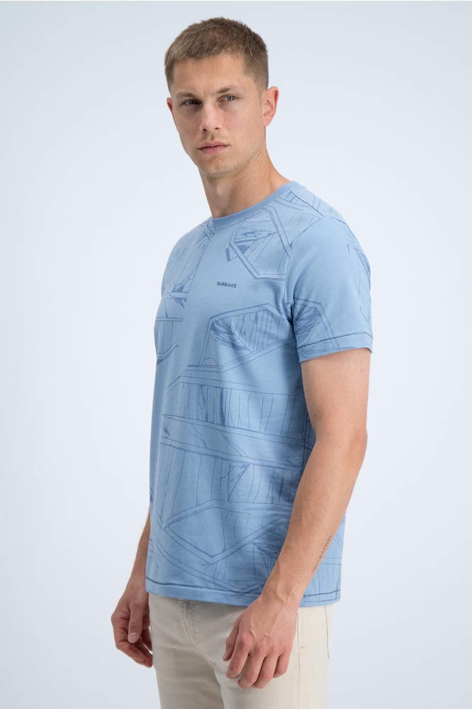 Gabbiano blauwe heren t-shirt | Model zijaanzicht