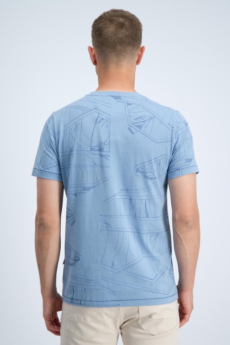 Gabbiano blauwe heren t-shirt | Model achteraanzicht