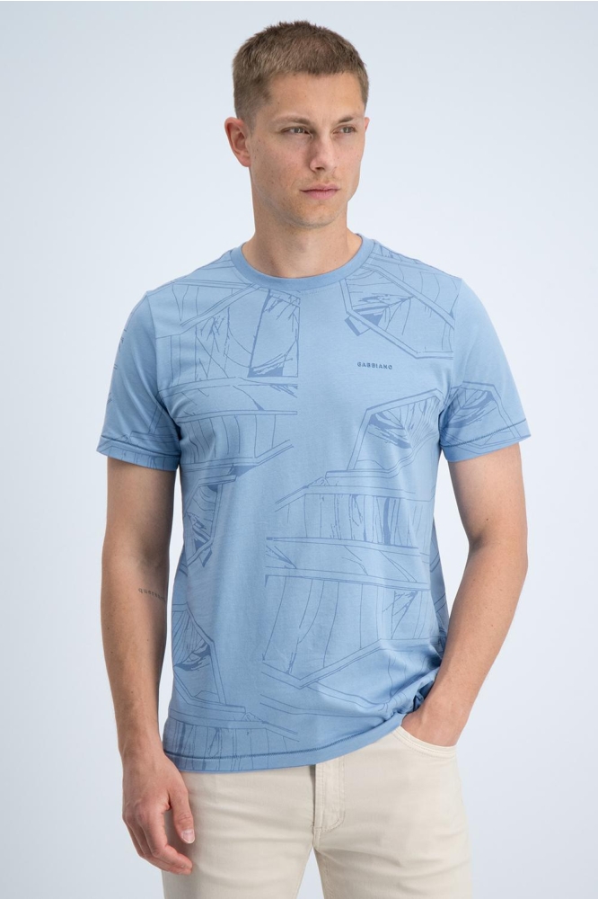Gabbiano blauwe heren t-shirt | Model vooraanzicht
