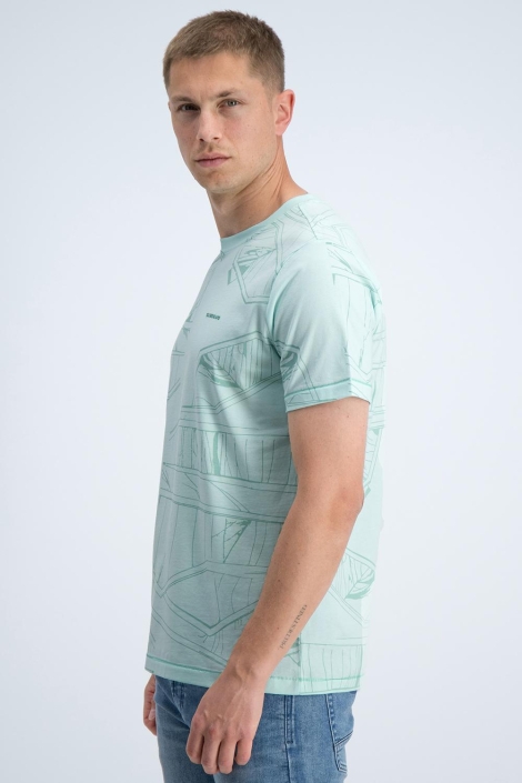 Gabbiano blauwe heren t-shirt | Model zijaanzicht