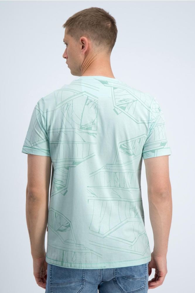 Gabbiano blauwe heren t-shirt | Model achteraanzicht