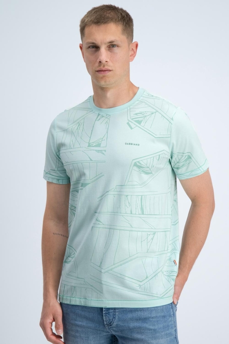 Gabbiano blauwe heren t-shirt | Model vooraanzicht