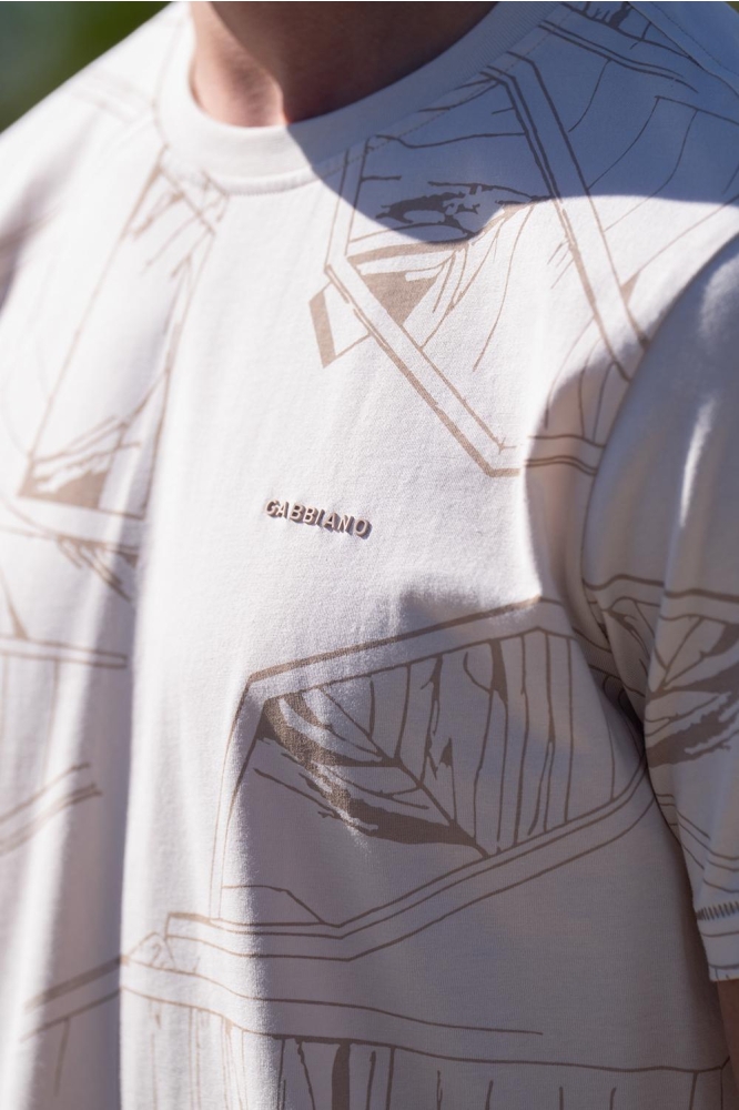 Gabbiano zand heren t-shirt | Close up