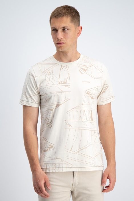 Gabbiano zand heren t-shirt | Model vooraanzicht