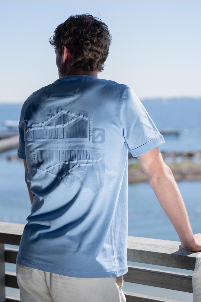 Gabbiano blauwe heren t-shirt | Sfeerbeeld, In situatie