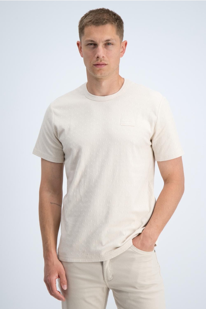 Gabbiano zand heren t-shirt | Model vooraanzicht