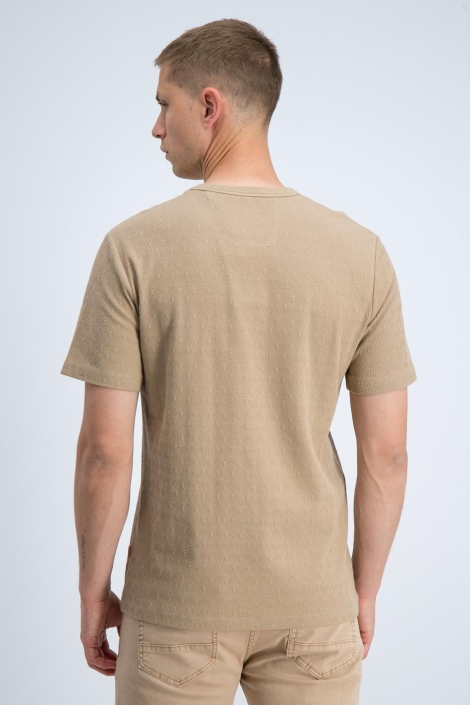 Gabbiano taupe heren t-shirt | Model achteraanzicht