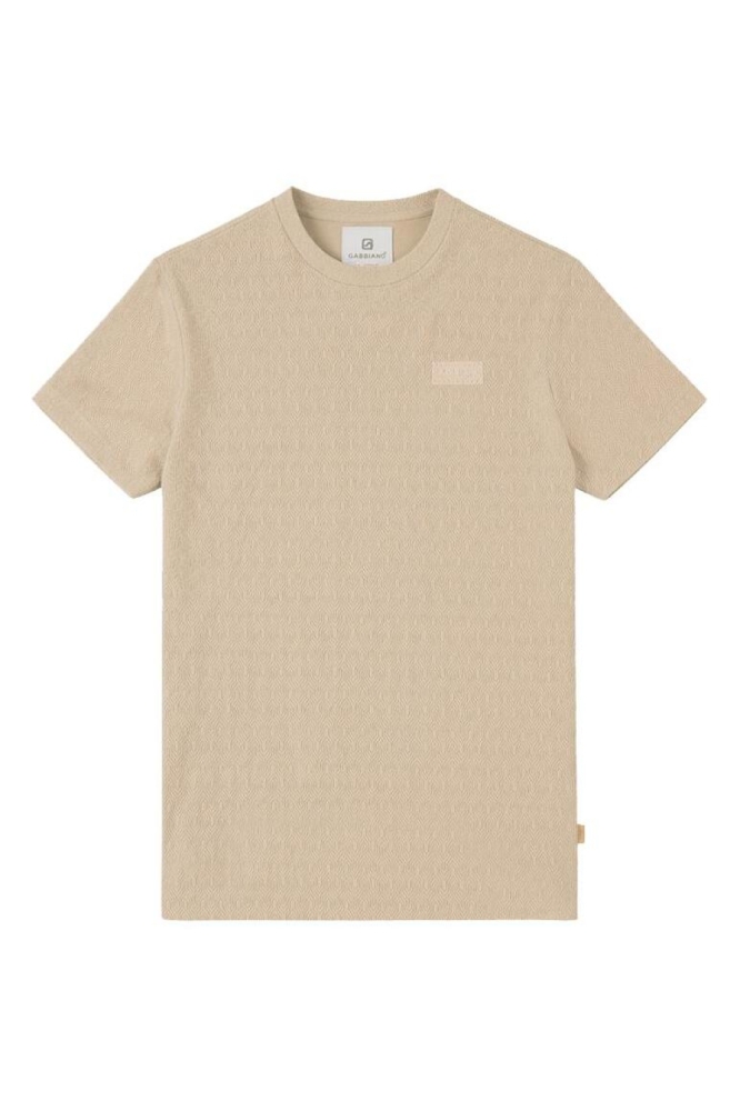 Gabbiano taupe heren t-shirt | Vooraanzicht