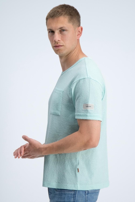 Gabbiano blauwe heren t-shirt | Model zijaanzicht