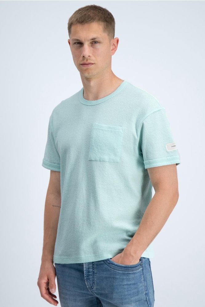 Gabbiano blauwe heren t-shirt | Model vooraanzicht