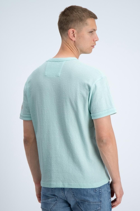 Gabbiano blauwe heren t-shirt | Model achteraanzicht