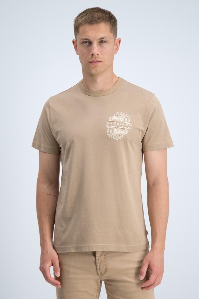 Gabbiano zand heren t-shirt | Model vooraanzicht