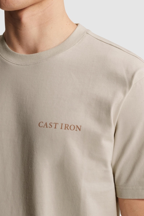 Cast Iron beige heren t-shirt | Close up
