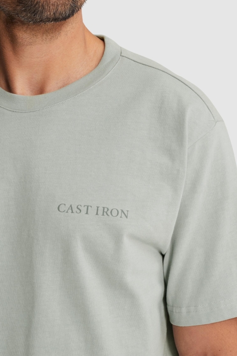 Cast Iron groene heren t-shirt | Close up