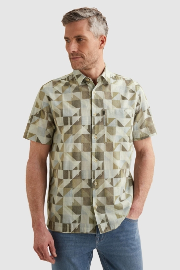 Vanguard short sleeve shirt geo spring game Beige