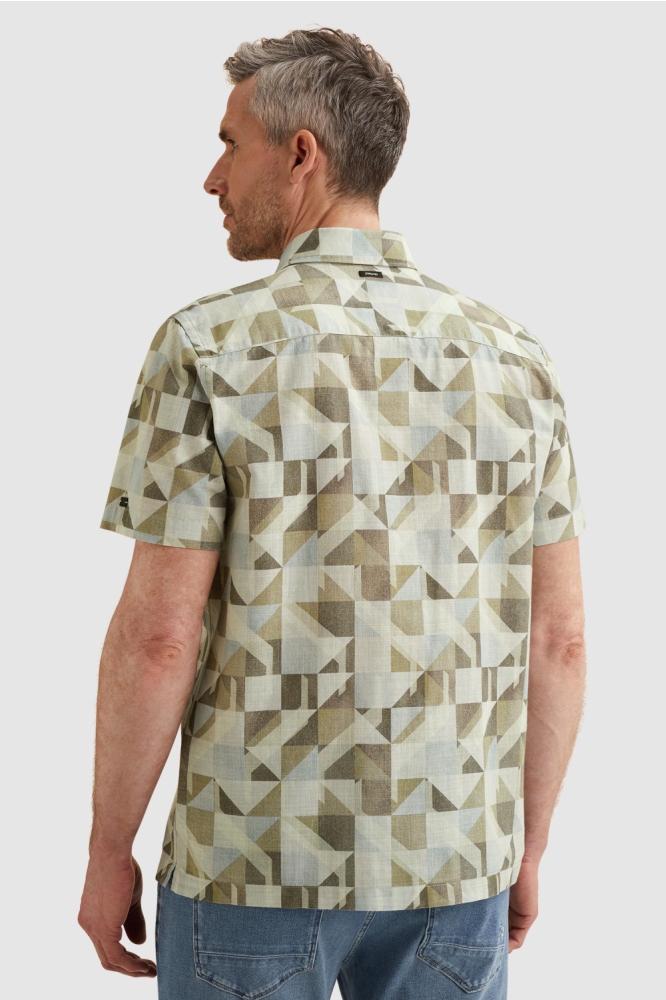 Vanguard beige heren overhemd | Model achteraanzicht