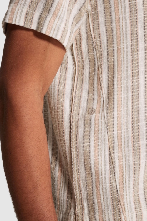 Cast Iron beige heren overhemd | Kleurstaal