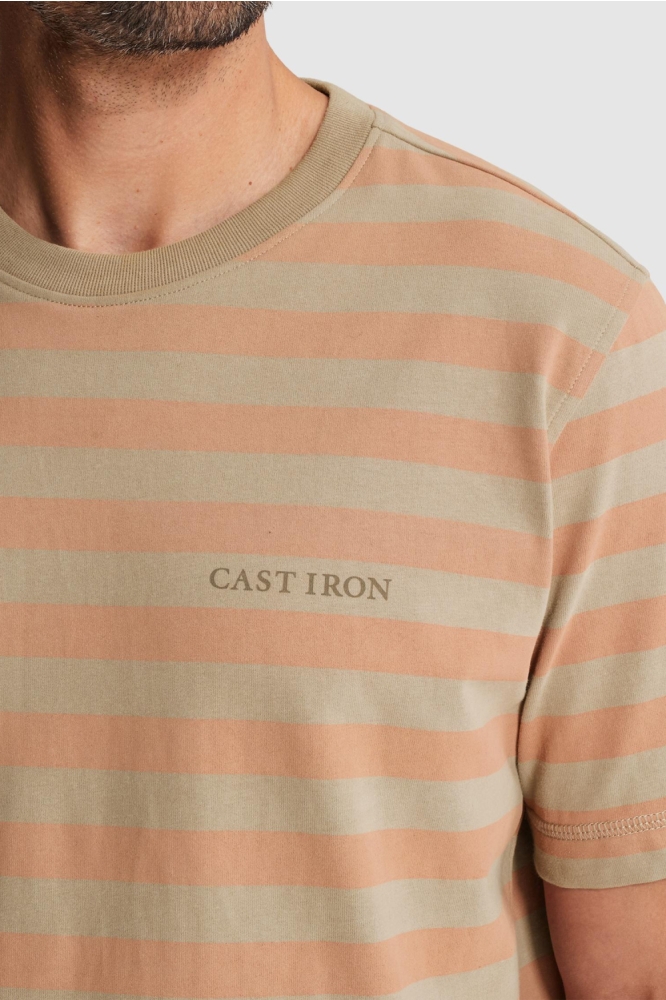 Cast Iron beige heren t-shirt | Close up