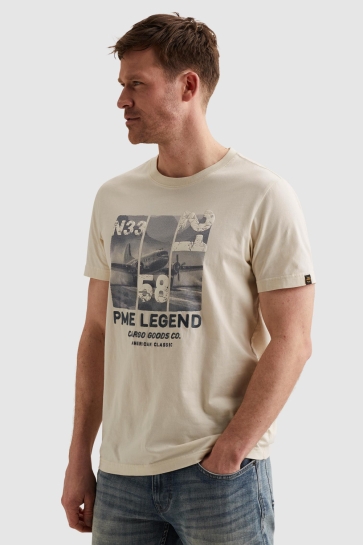 PME legend short sleeve r-neck single jersey Beige