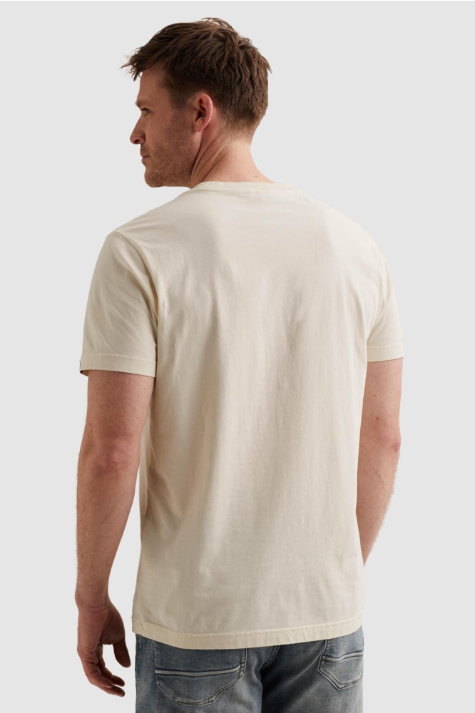 PME legend beige heren t-shirt | Model achteraanzicht