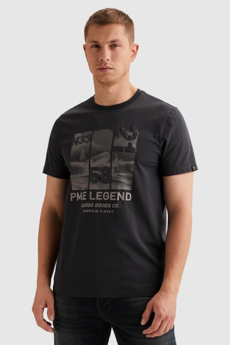 PME legend blauwe heren t-shirt | Model vooraanzicht