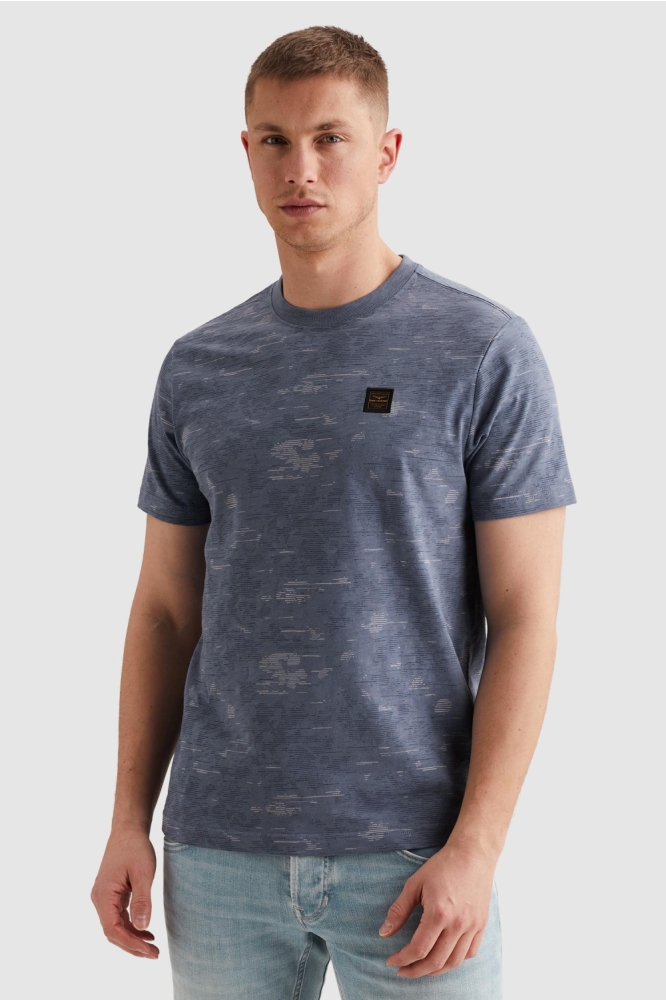 PME legend blauwe heren t-shirt | Model vooraanzicht