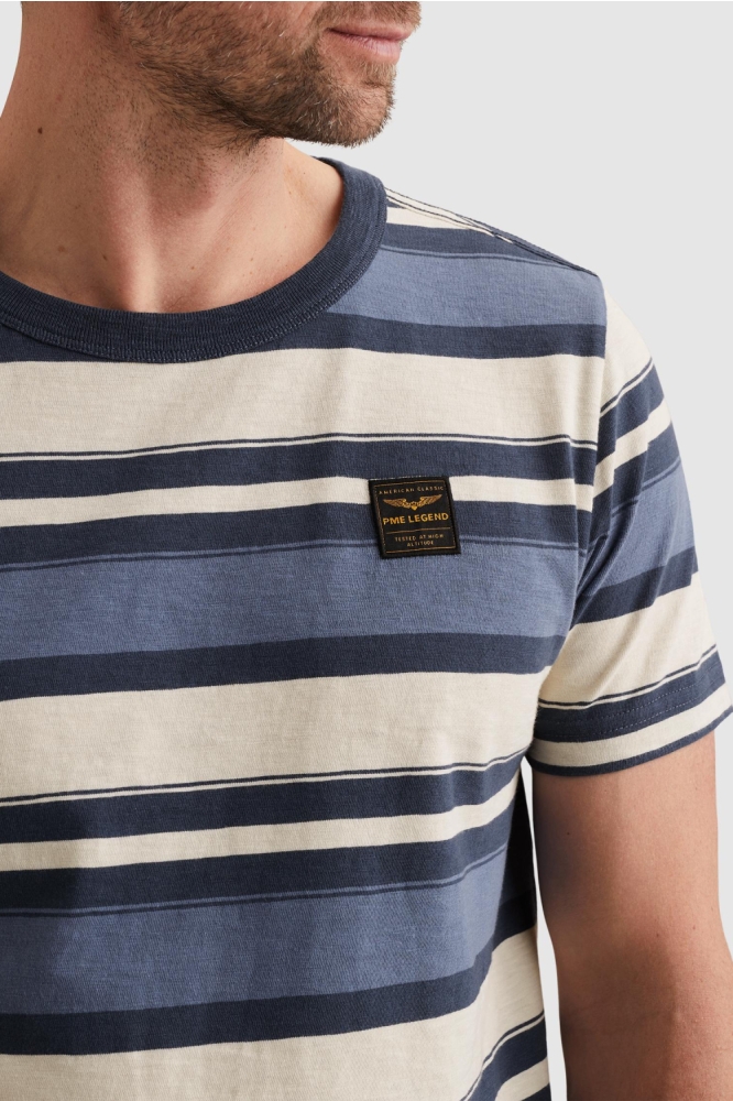 PME legend blauwe heren t-shirt | Close up