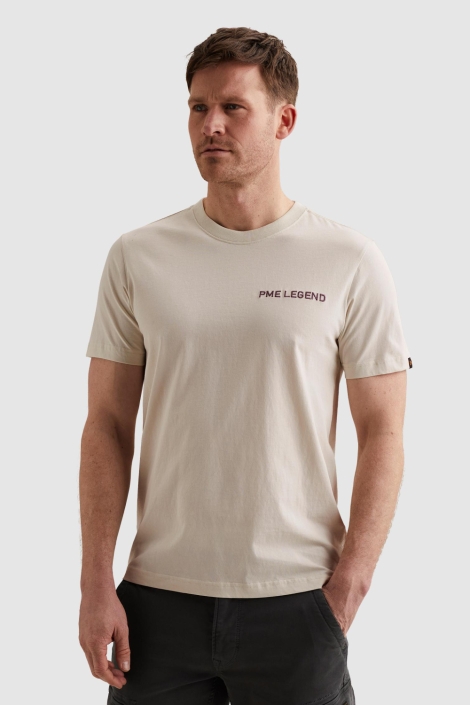 PME legend beige heren t-shirt | Model vooraanzicht