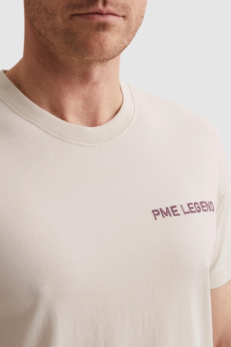 PME legend beige heren t-shirt | Close up