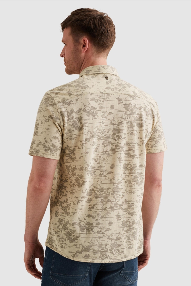 PME legend beige heren overhemd | Model achteraanzicht