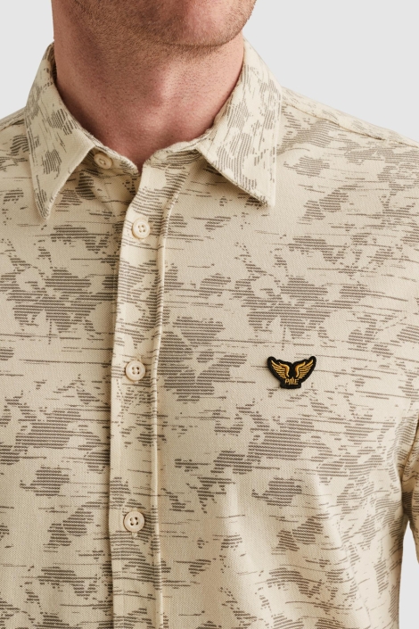 PME legend beige heren overhemd | Close up