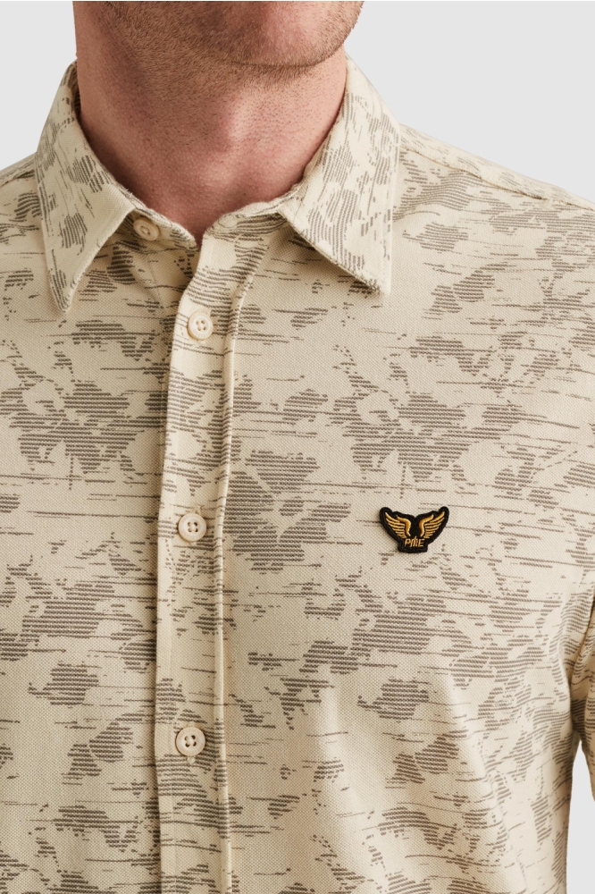 PME legend beige heren overhemd | Close up