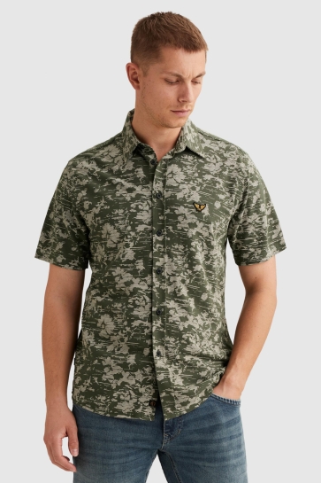 PME legend short sleeve shirt aop on jersey p Groen