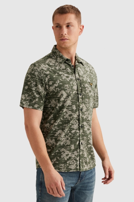 PME legend groene heren overhemd | Model zijaanzicht