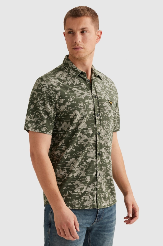 PME legend groene heren overhemd | Model zijaanzicht