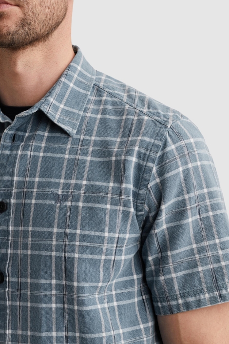 PME legend blauwe heren overhemd | Close up