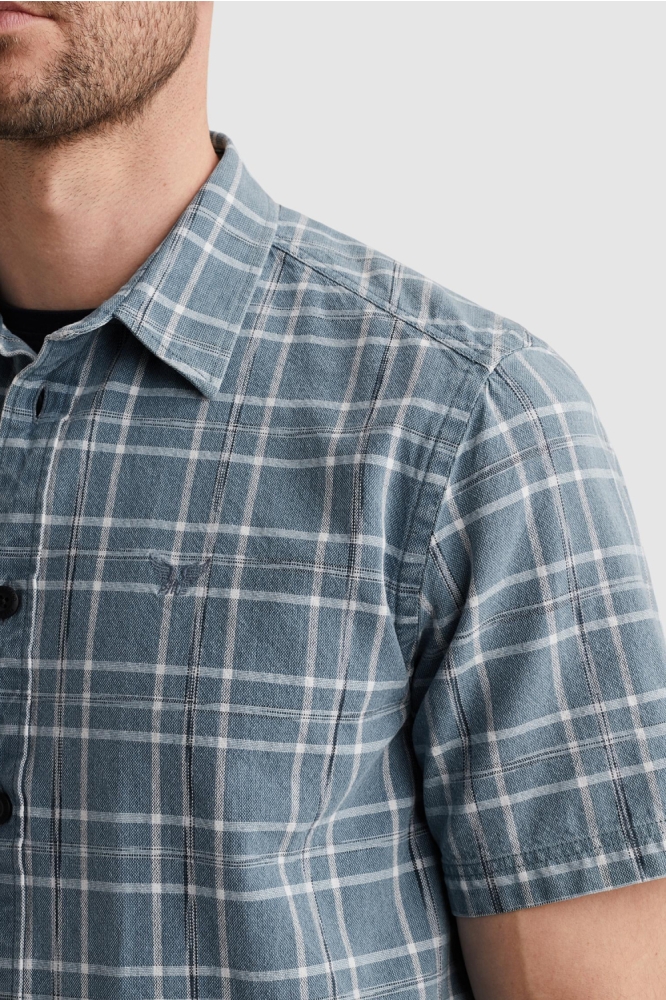 PME legend blauwe heren overhemd | Close up