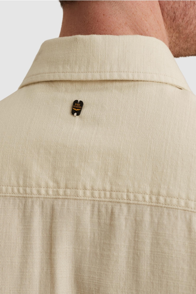 PME legend beige heren overhemd | Close up