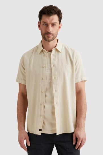 PME legend short sleeve shirt slubgrid Beige