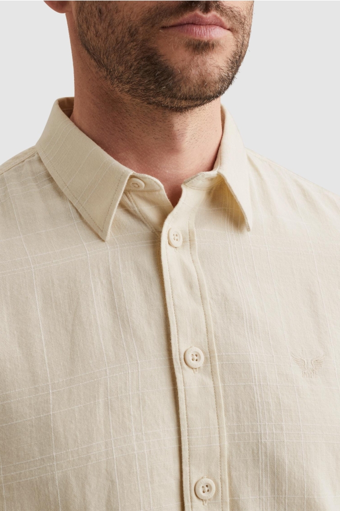 PME legend beige heren overhemd | Close up