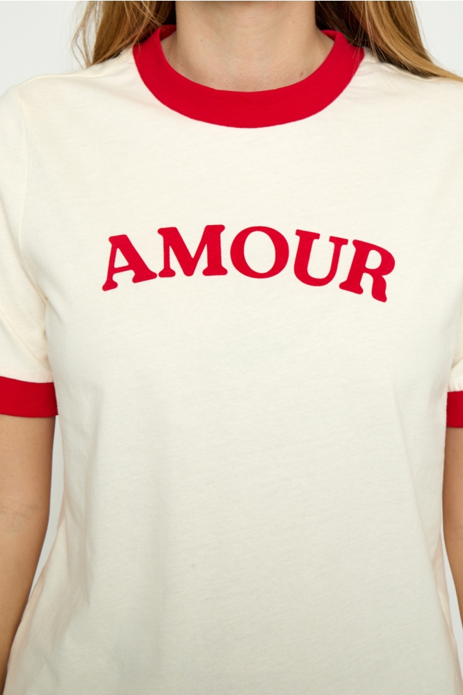 Peppercorn ecru dames t-shirt | Close up