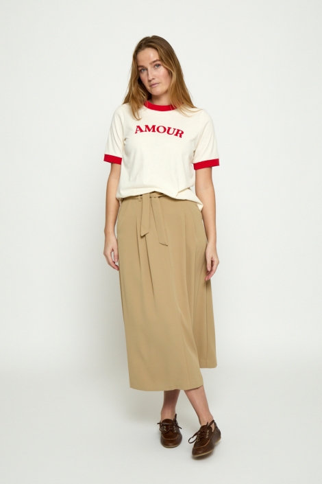 Peppercorn ecru dames t-shirt | Model