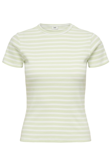 Jacqueline de Yong JDYSOLAR S/S O NECK TOP JRS NOOS 15314449 MEADOW MIST/CLOUD DANCER STRIPES