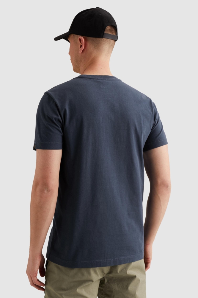 PME legend blauwe heren t-shirt | Model achteraanzicht