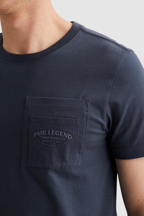 PME legend blauwe heren t-shirt | Close up