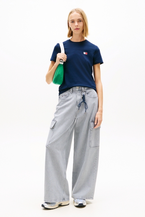 Tommy Jeans blauwe dames t-shirt | Model