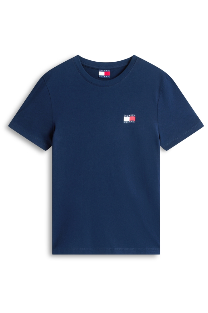 Tommy Jeans blauwe dames t-shirt | Vooraanzicht