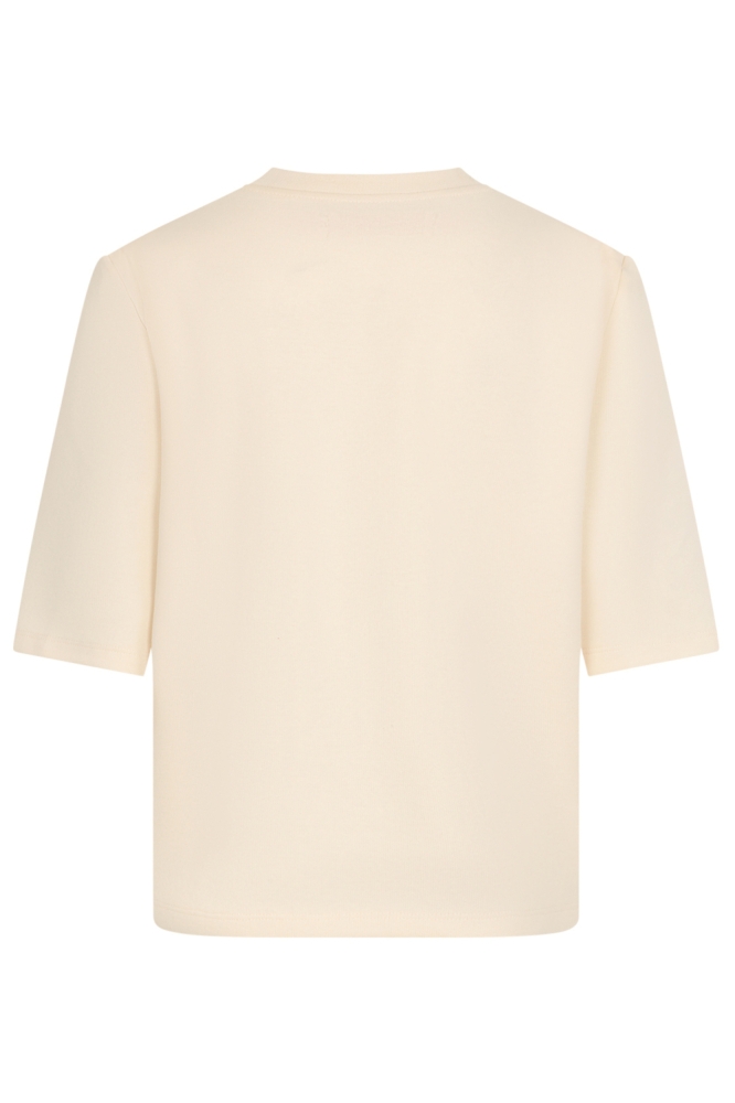 Studio Amaya beige dames t-shirt | Achteraanzicht