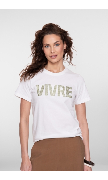 T SHIRT VIVRE MET KORTE MOUWEN 62069 24 Off-white/Green